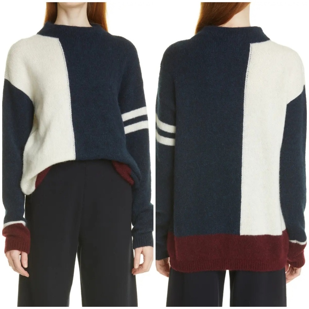 BOSS C Fuana Color-block Funnel Neck Sweater